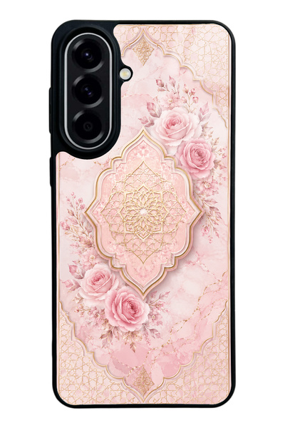 Spoyi Samsung A57 Glossy Phone Case with Blush Ottoman Rose Design