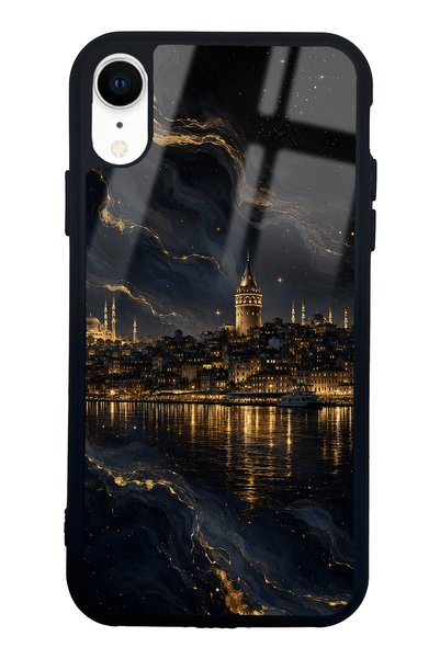 Spoyi حافظة هاتف آيفون XR ذهبية اللون بتصميم جالاتا نايت لامع