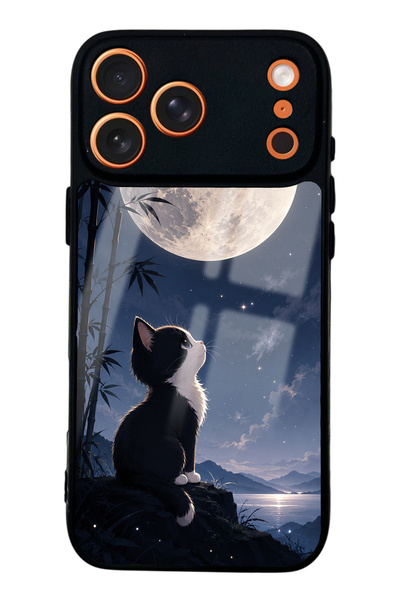 Spoyi iPhone 17 Pro Moon Guardian Kitty Tasarımlı Glossy Telefon Kılıfı