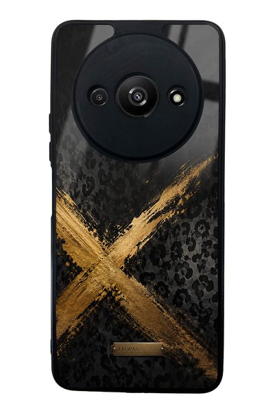 Spoyi حافظة هاتف Xiaomi Redmi A3 Golden Leopard X بتصميم لامع