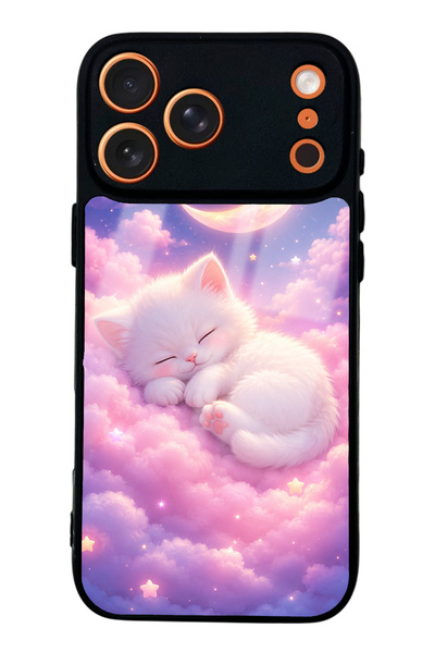 Spoyi iPhone 17 Pro Moonlit Dream Kitten Tasarımlı Glossy Telefon Kılıfı