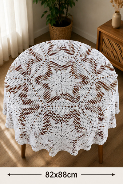 EastWest Trading Handmade Elegant Lace Coffee Table Cover 82X88Cm Premium Decorative Table Cover