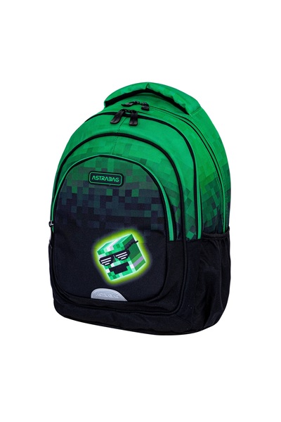 Astra Rucsac de scoala Astra, Poliester, 39x28x15 cm, Verde/Negru