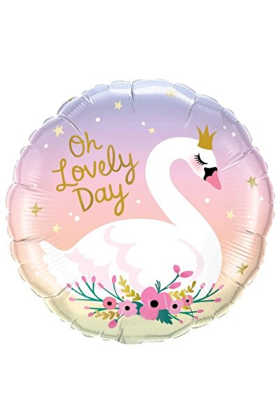 Baloane Vesele Balon Folie Rotund Cu Imprimeu Lebada BL276