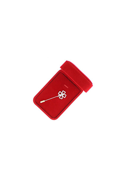 ButicCochet Ac de rever, Buticcochet, metal, 5.1 cm, model trifoi, Argintiu -...