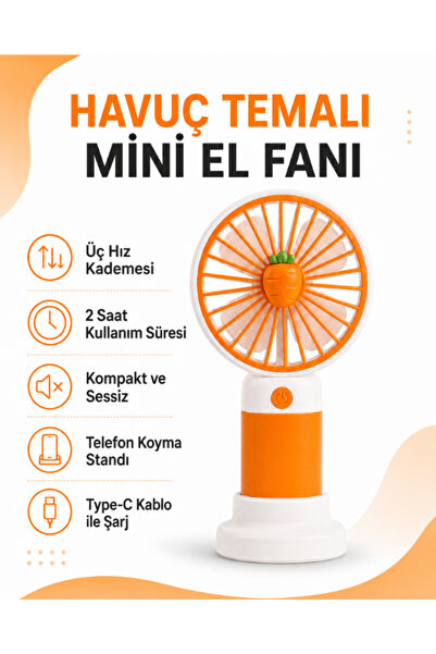 Golden Tech Meyve Tasarımlı 3 Kademeli Sessiz Mini El Masa Fanı - Vantilatör ...