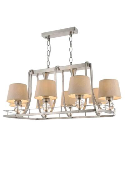 Avonni AV-1597-8NY-S Nikel Kaplama Modern Avize E27 Metal Cam H: 70 cm, WxD: ...