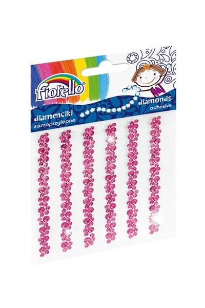 Fiorello Accesorii creatie GR-DS05, 6 Sirag flori roz, diamante autoadezive