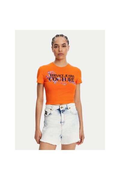 VERSACE JEANS COUTURE Tricou de damă 78HAHC05 CJ02C Portocaliu