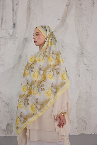 Mira İpek Sunshine Series Patterned Cotton Soft Shawl Women's Colorful Shawl