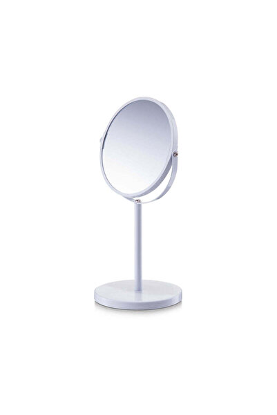 zeller Oglindă cosmetică cu 2 fețe, albă, din metal, Ø17, Oglindă cosmetică