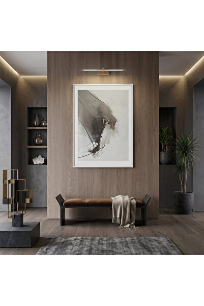 KOLAJTASARIM Tablou unic din sticlă cu ramă metalică albă — Abstract Motion N...