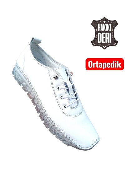 Viyolas Hakiki Deri Kadın Ayakkabı Jel Taban