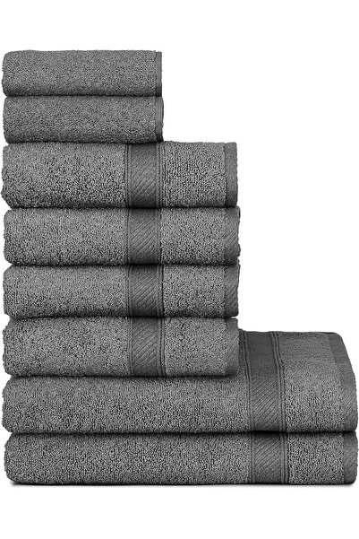 ÖZHANE TEKSTİL 8'li Banyo Havlu Seti / 2 Banyo Havlusu + 4 El Havlusu + 2 Yüz...