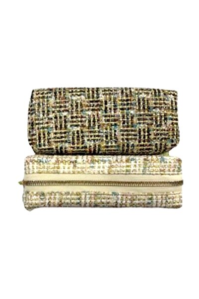 UNICUS Gold Color Squares Pen Bag Uncs-1095 Mixed - 1 Piece