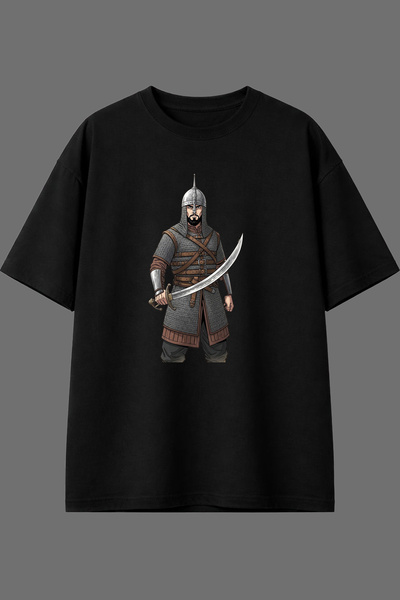 VSRN Μπλουζάκι Newcomer Design με μπροστινή στάμπα, μαύρο, oversized