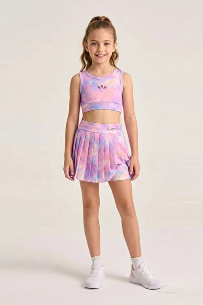 MeaShop Batik Patterned Shorts Skirt Crop Top Set for Girls (Swimsuit)