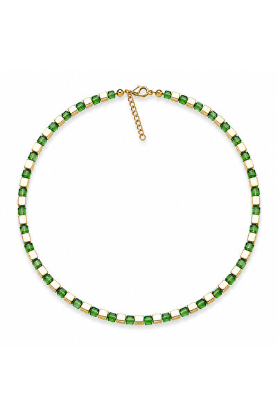 Venus Design Square Colored Bead Necklace