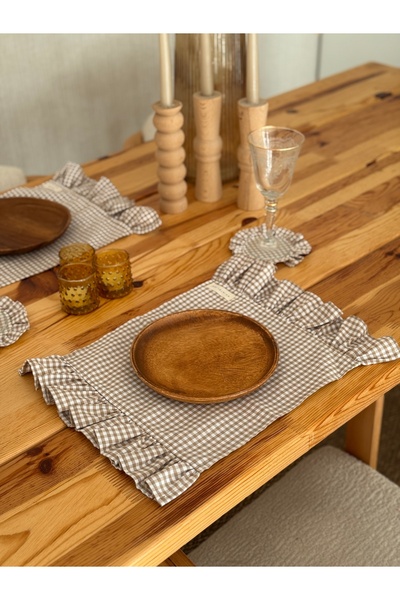 KaiAtelier Σετ 6 τεμαχίων λευκών ειδών Sienna με λεπτομέρεια βολάν στα δύο άκ...