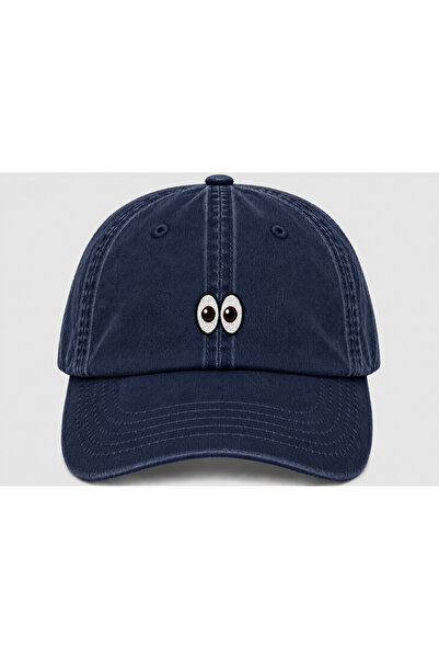 WeavedCo Embroidered Vintage Washed Cap Hat with Eye Emoji