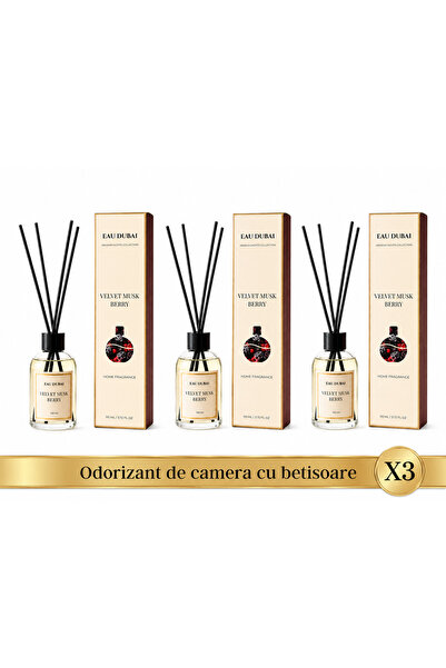 Eau Dubai Set 3x Difuzoare cu Parfum Aromatic pentru Camera, EAU DUBAI, Velve...