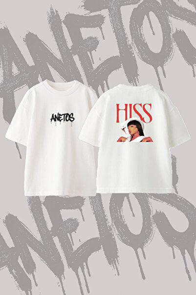Anetos Megan Thee Stallion_23 Design Back Printed Cotton White Oversize T-Shirt