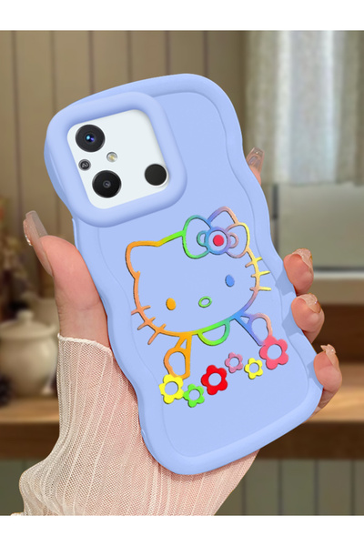 Hontinga Redmi 12C Compatible Case Camera Protector Blue Silicone Couple Phon...