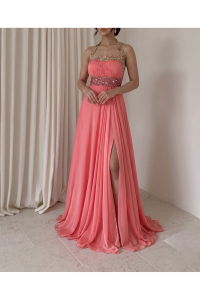 ASIAN Leyal Evening Dress from the Luxurious Chiffon Fabric