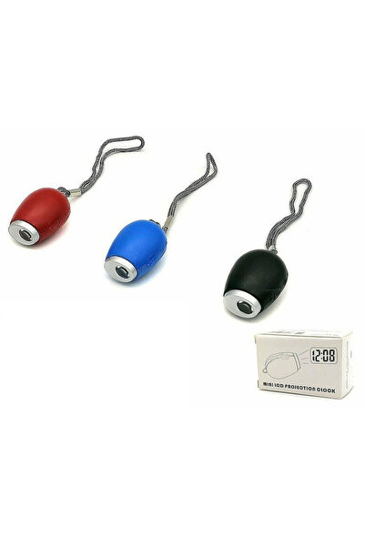 adar , Breloc cu ceas LED din plastic, mini proiectie LED, Mix, Multicolor, 4...