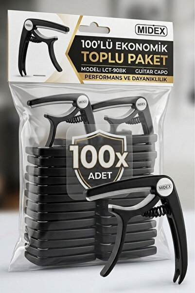 Lastvoice Midex LCT-90BK-100X Kapo 100'lü Toptan Capo Gitar Bağlama