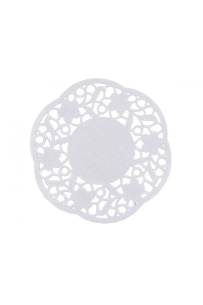 Godan Set 100 de hartie dantelata alba pentru platouri, rotunde, 11cm