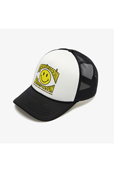 Market قبعة بيضاء للرجال من x House of Superstep Smiley Trucker