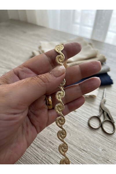Deniz Party Store Gold Sarmal Şerit sutaşı dantel 1 Metre 1 cm