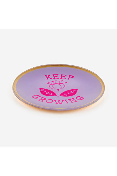 GIFT COMPANY Placă decorativă din sticlă roz Keepgrowing 13X1x13 Cm