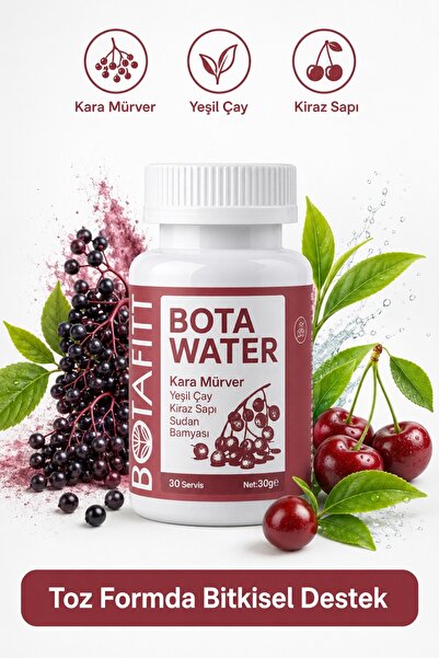 Botafitt BOTAWATER Suya Karıştırılan Bitkisel Toz – Kara Mürver, Yeşil Çay, K...