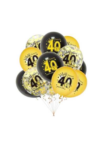 OEM Baloane din latex cu confeti, set 15 buc, pentru petrecere 40 ani, multic...