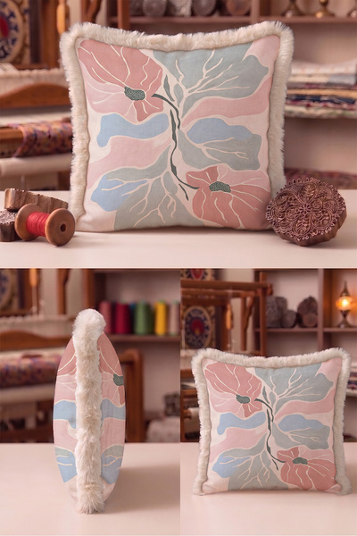 Evimde Bambaşka Floral Pattern Pastel Elegant Fringed Pillowcase - Botanical ...