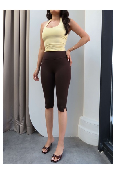 ESRAHELVACI Corset Detailed Capri Leggings Pants