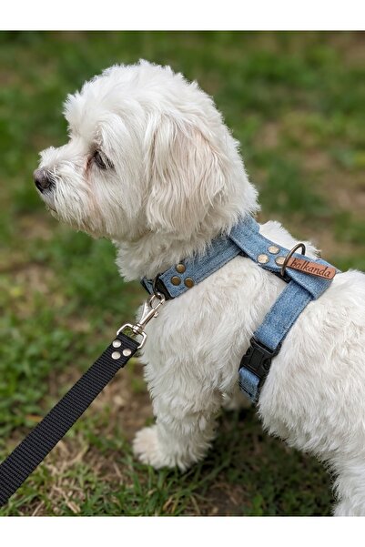 balkonda Dog Chest Harness H Type Adjustable for Small and Tiny Breeds Denim ...
