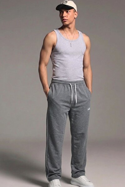 comstar Men's Premium Comfort Printed Loose Fit Smoked Sweatpants