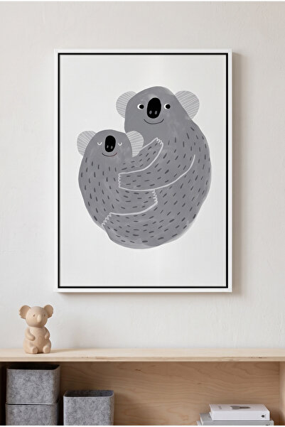 Jasmine Art Mother and Child Koala Cuddle Kids Wall Art | Portrait Framed Can...