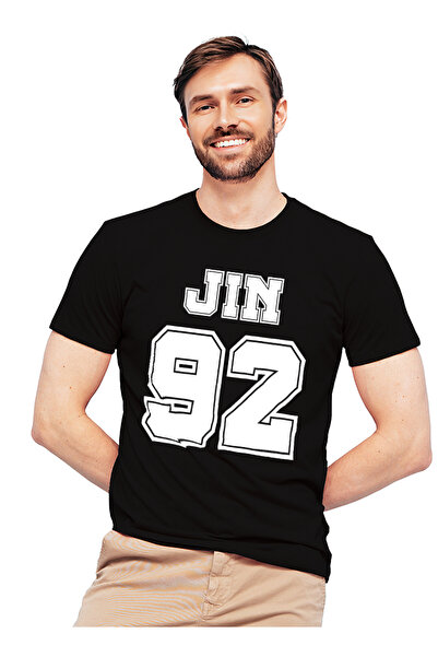 Generic عالم الموضة تيشرت قطن بطباعة عالية الجودة بتصميم BTS JIN92