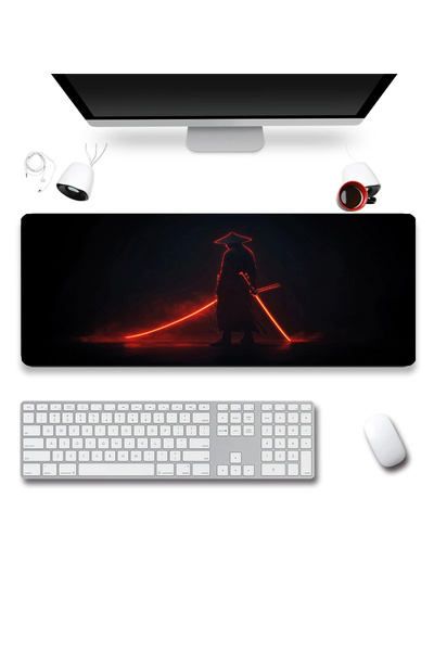 SonicTouch Keyboard Mousepad 32X70Cm Shadow Samurai Seamless Smooth Liquid-Pr...