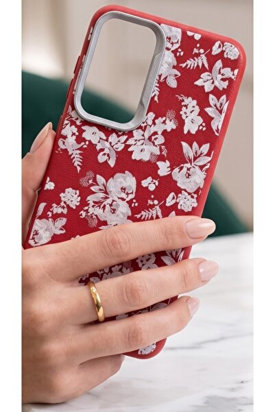 Hatreds Galaxy A56 Deri Dokulu Desenli Kamera Korumalı Darbe Emici Silikon Te...