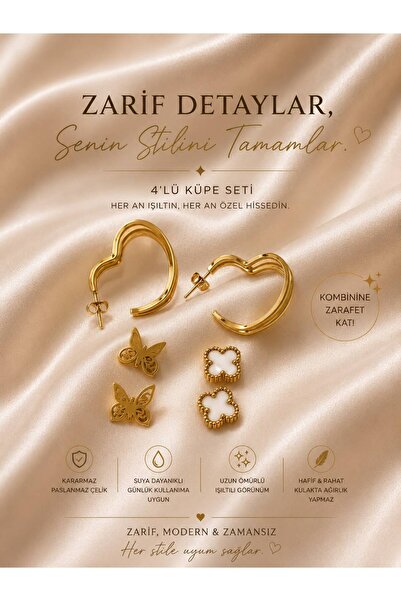 staınless steel LUNAVERA HARMONY 3'LÜ KÜPE SETİ