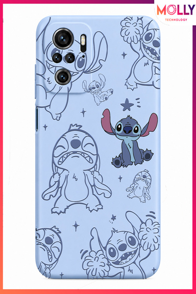 Molly REDMİ NOTE 10S İçin Bebe Mavisi Stitch Tatlı Çılgınlık Desenli Silikon ...