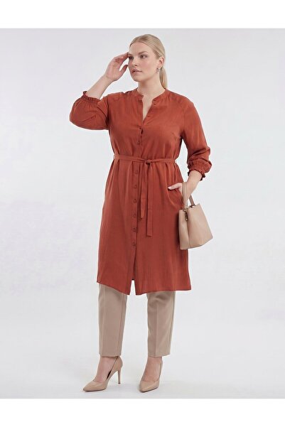 Kayra 100% Lyocell Raglan Sleeve Long Tunic Tile