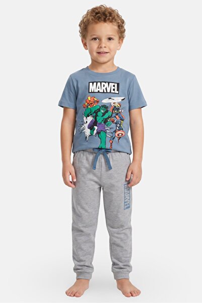 Marvel Toddlers Boy 2 Pieces Brand Logo Top And Pants Sleepwear Set, Multicolor