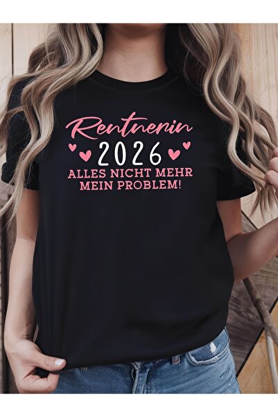 NOURAM تي شيرت نسائي، بتصميم تذكاري لتقاعد 2026 مع طباعة نصية على شكل قلب بال...