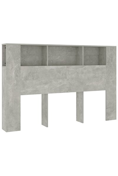 vidaxl Tăblie de pat cu dulap, gri beton, 160x18,5x104,5 cm